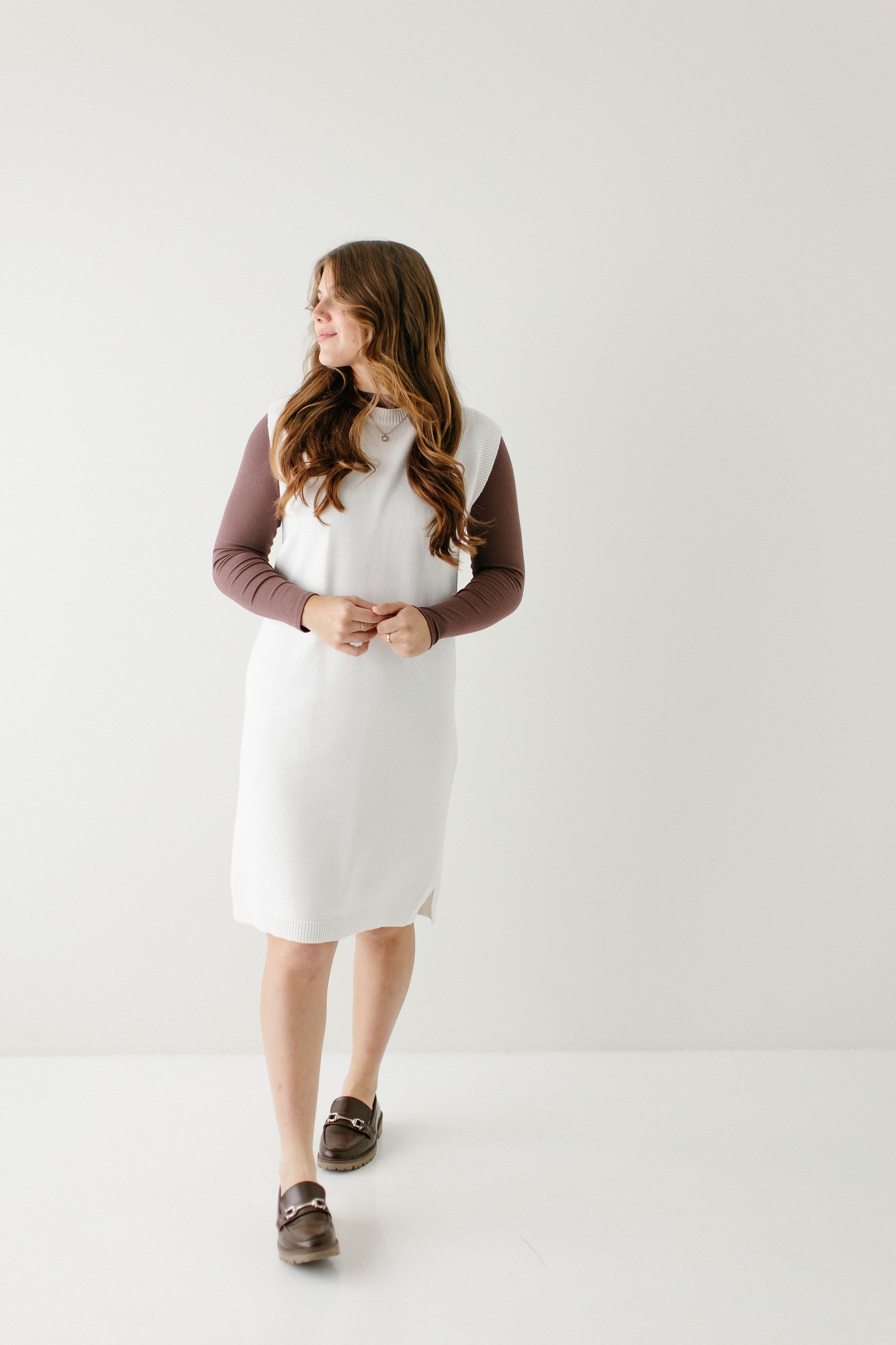 Ashton Cotton Sweater Dress Final Sale M / Ivory