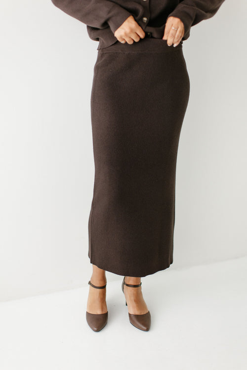 'Legacy' Ribbed Midi Sweater Skirt
