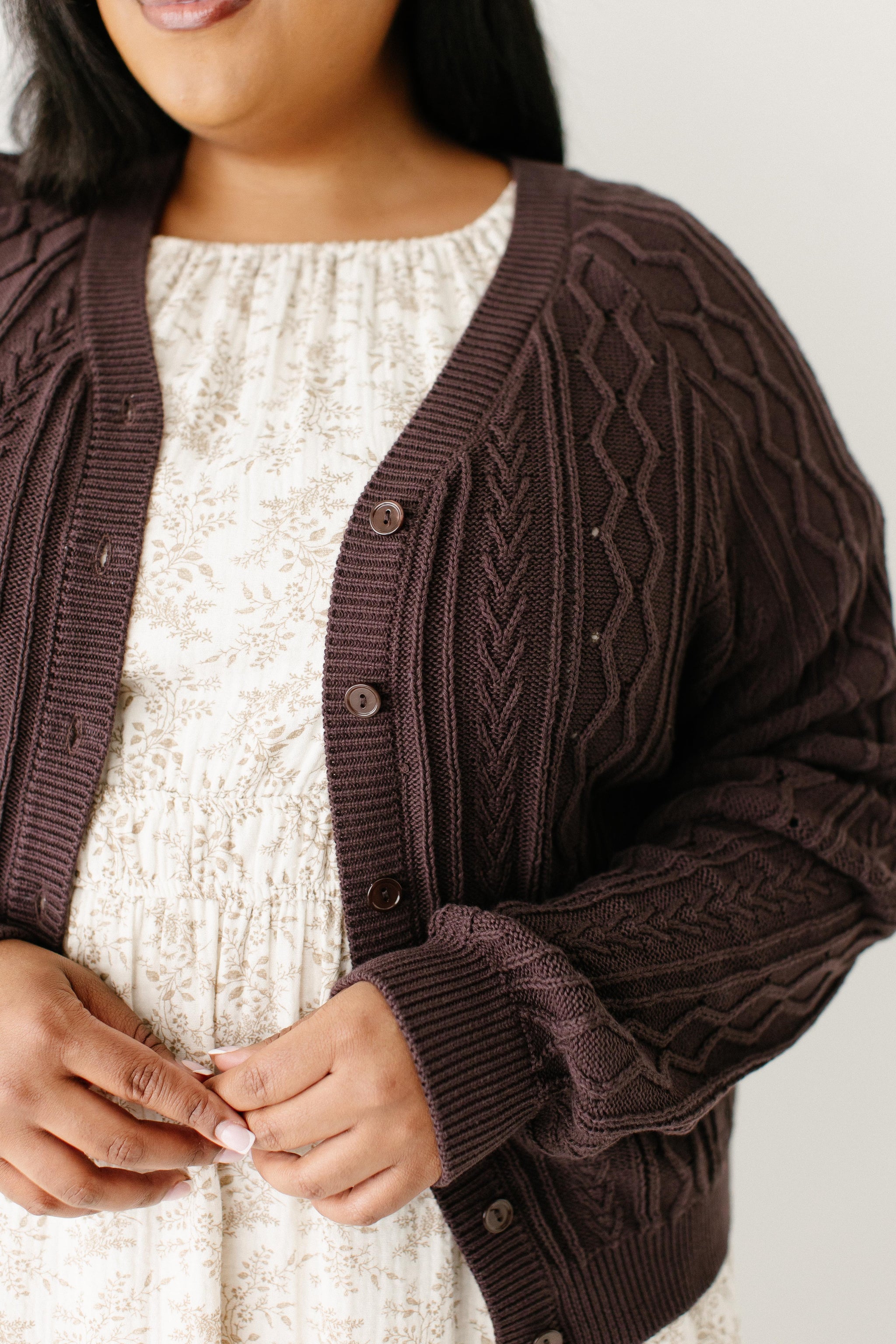 Penelope Cable Knit Cotton Cardigan FINAL SALE – The Main Street