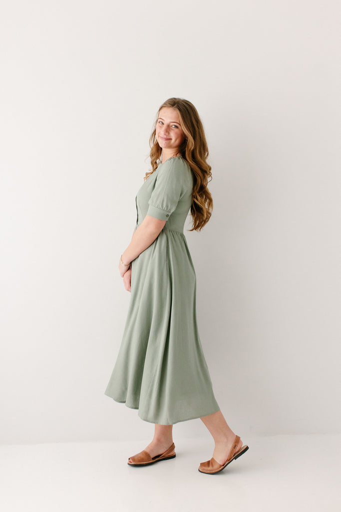 Nora Button Front A-Line Dress The Main Street Exchange Nora Button Front A-Line Dress The Main Street Exchange