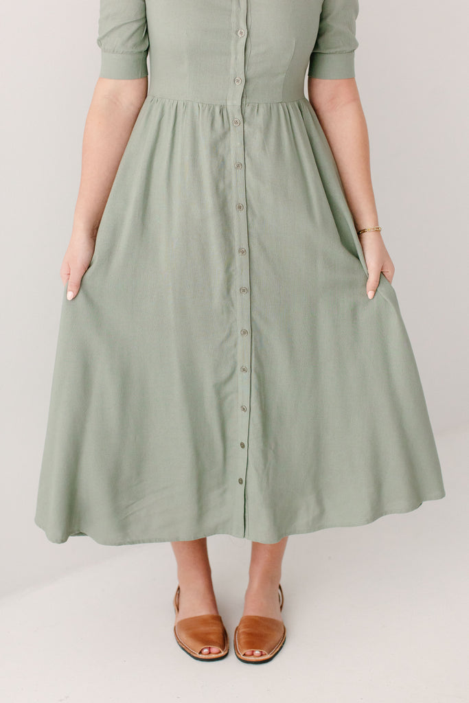 Nora Button Front A-Line Dress The Main Street Exchange Nora Button Front A-Line Dress The Main Street Exchange