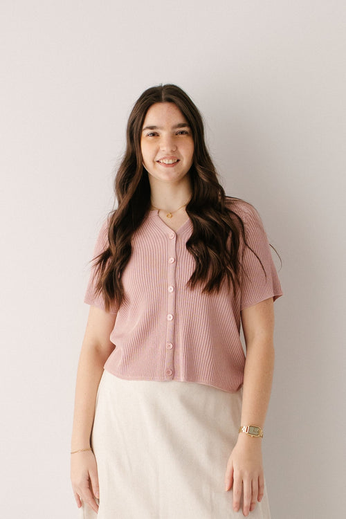 'Jocelyn' Short Sleeve Cardigan Top