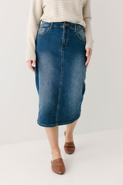 'Wren' Classic Denim Skirt