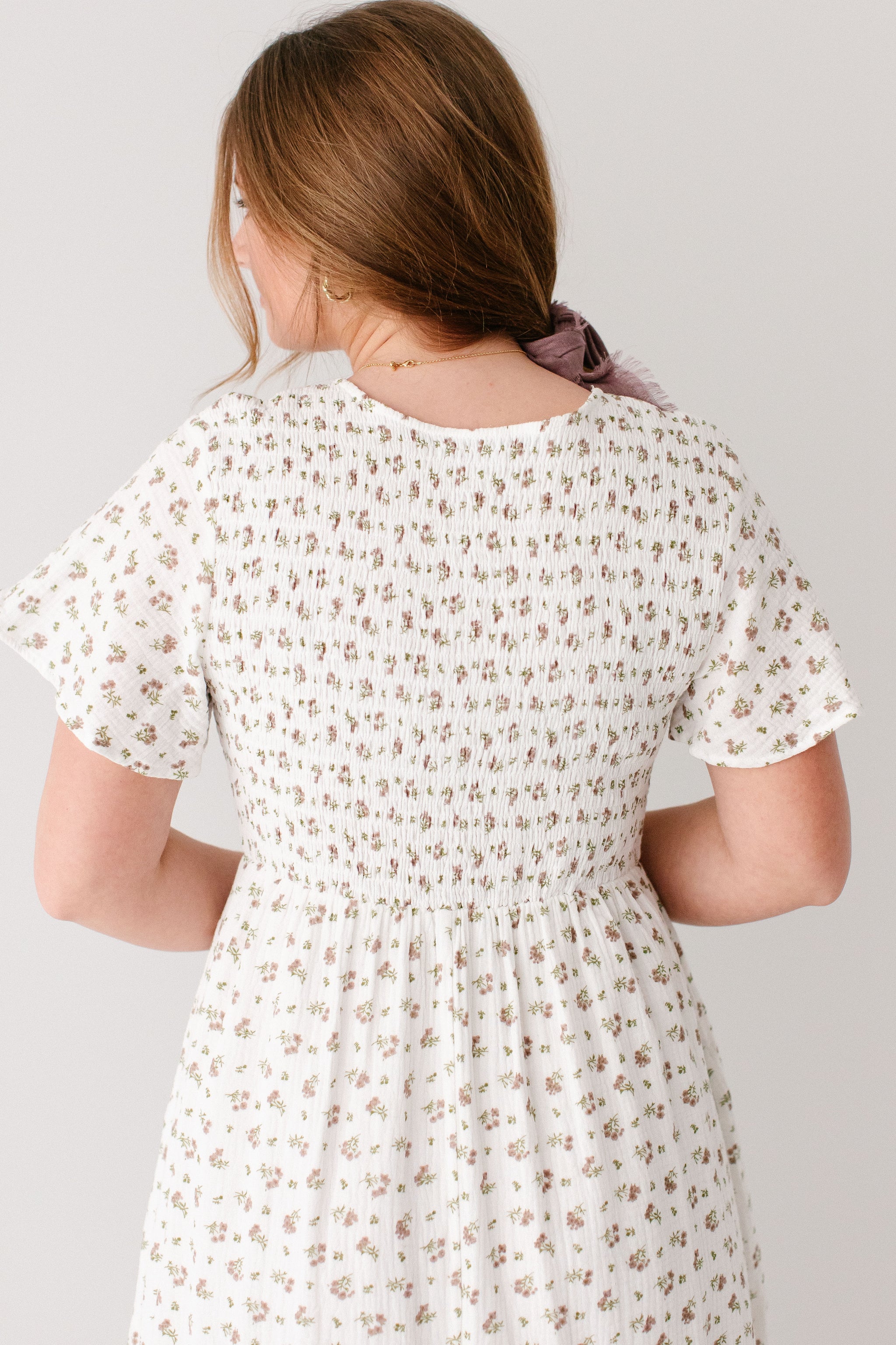 Lynette Smocked Bodice Floral Midi Dress – The Main Street Exchange
