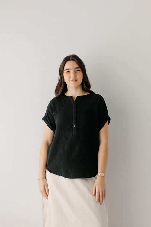 Ilsa Gauze Henley Top