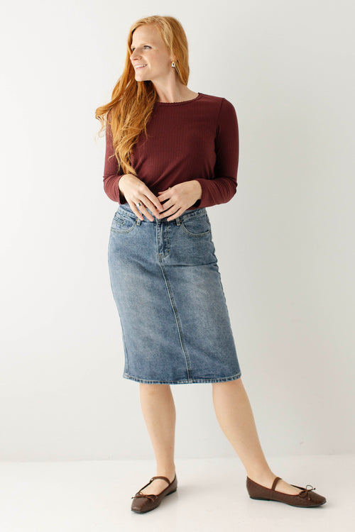 Kyra 100% Cotton Denim Skirt