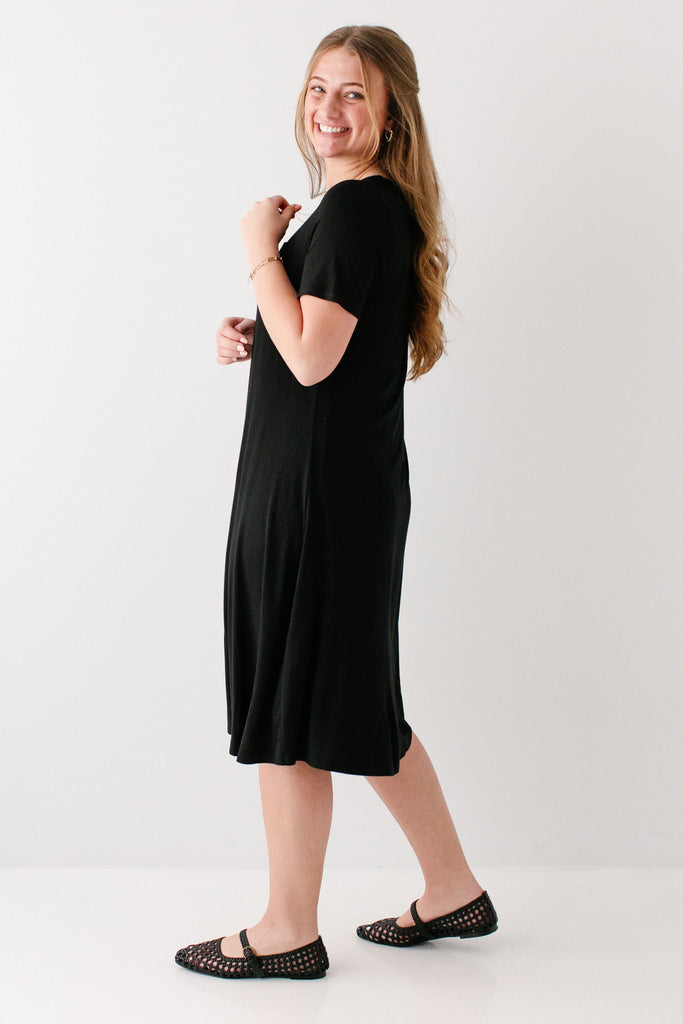 black swing shirt dress Unique Vintage Plus Size Black & White Cotton Shirt Swing Dress