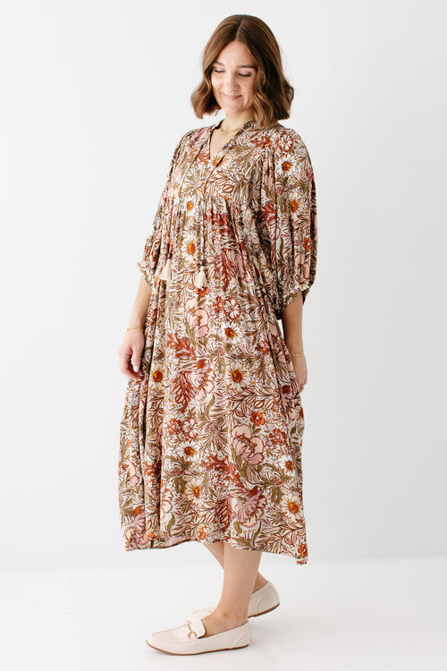 'Cianna' Bohemian Floral Midi Dress