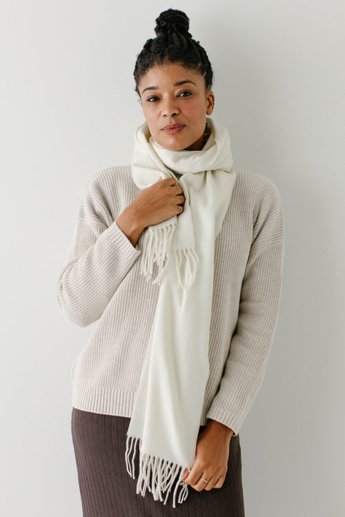 Solid Fringe Cashmink Scarf