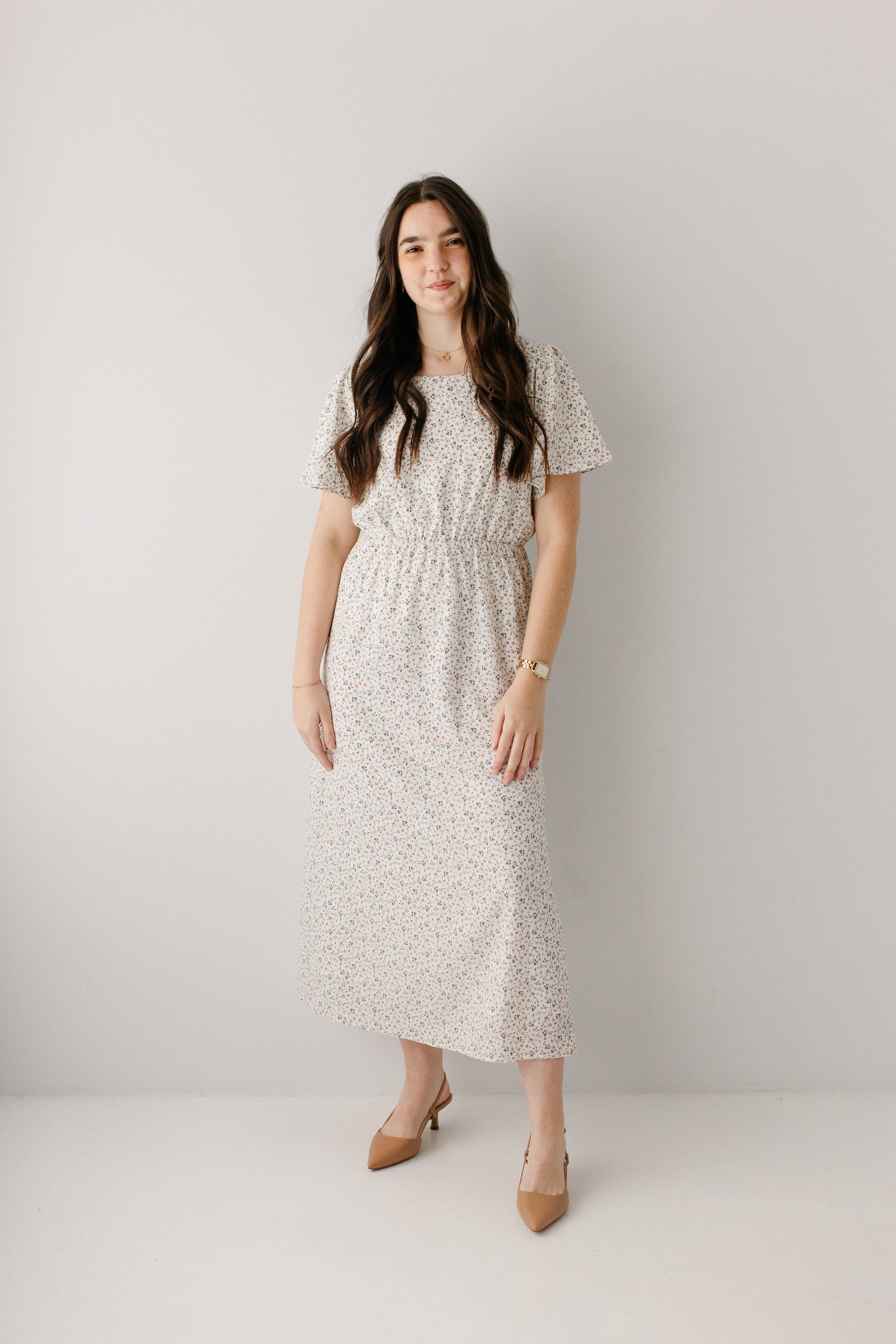 Naomi Ditsy Floral Midi Dress – The Main Street Exchange