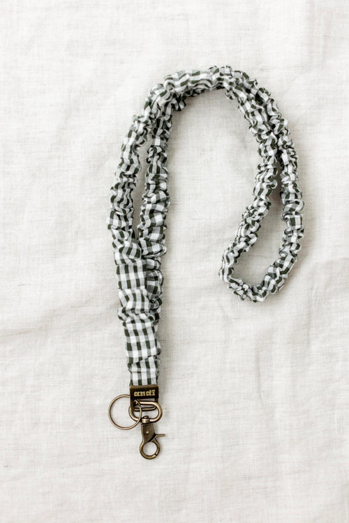 Ruched Gingham Lanyard