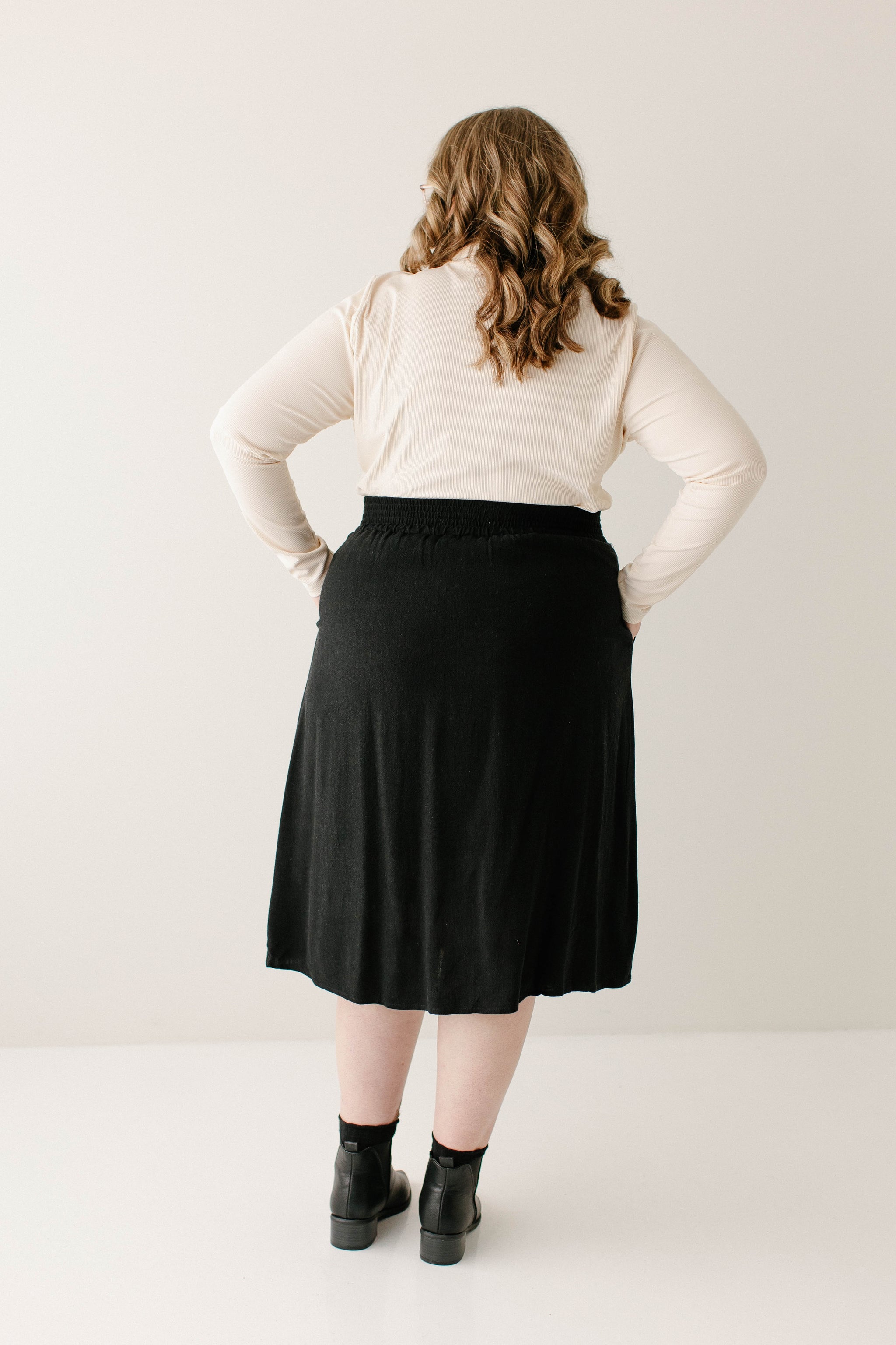 Greta' Linen Blend Midi Skirt – The Main Street Exchange