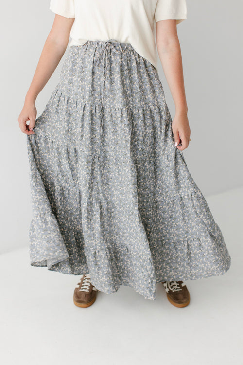 Provence Tiered Floral Maxi Skirt