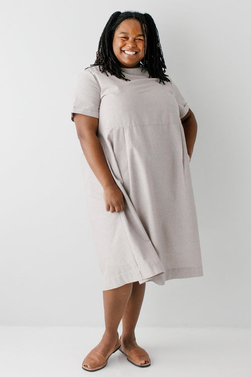 Alta Boatneck Striped Midi Dress