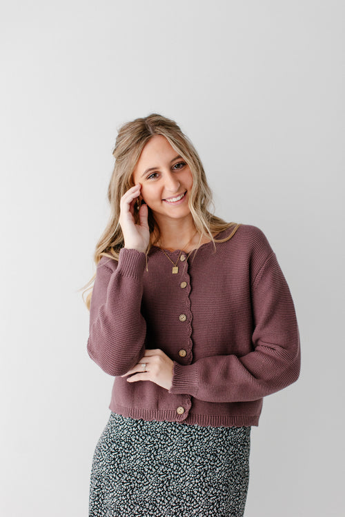 'Cherie' Scallop Edge Cardigan
