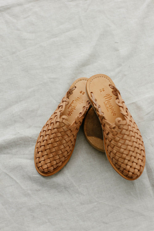 Woven Leather Mules