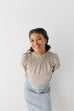 'Phoebe' Smocked Neck Ditsy Floral Top in Beige