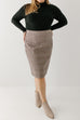 'Pippa' Pencil Skirt in Grey Plaid
