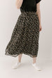 'Stephanie' Floral Tiered Midi Skirt in Black