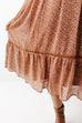'Marlowe' Smocked Bodice Ditsy Floral Midi Dress in Rust