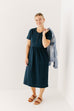 'Heidi' Nursing Friendly Ribbed Knit Dress in Deep Blue