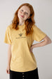 'Kind Words Are Like Honey' Embroidered Graphic Tee in Dusty Yellow