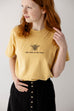 'Kind Words Are Like Honey' Embroidered Graphic Tee in Dusty Yellow