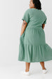 Plus 'Saylor' Flare Tiered Midi Dress in Jade