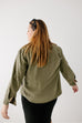 Plus 'Terrie' Button Down Cotton Shacket in Olive
