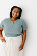 'Shay' Ribbed Bamboo Blend Henley Top