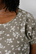 Plus 'Sheila' Dolman Sleeve Floral Print Top in Olive