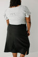 Plus 'Jenna' Cotton Midi Skirt in Black