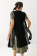 'Alinda' Crochet Knit Vest in Black