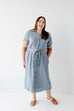 Plus 'Grace' Cotton Gauze Button Up Midi Dress in Periwinkle Blue
