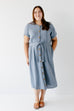 Plus 'Grace' Cotton Gauze Button Up Midi Dress in Periwinkle Blue