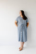 Plus 'Grace' Cotton Gauze Button Up Midi Dress in Periwinkle Blue