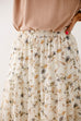 'Winnie' Floral Print Tiered Chiffon Midi Skirt in Ivory