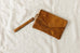 Envelope Style Leather Clutch in Honey
