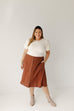 'Sawyer' Cotton A-line Skirt in Cinnamon