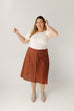 'Sawyer' Cotton A-line Skirt in Cinnamon