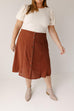'Sawyer' Cotton A-line Skirt in Cinnamon