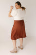 'Sawyer' Cotton A-line Skirt in Cinnamon