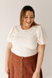 'Molly' Textured Puff Sleeve Top in Cream