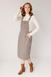 'Blaine' Plaid Print Overall Dress in Brown