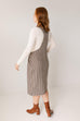 'Blaine' Plaid Print Overall Dress in Brown