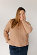 Plus 'Beatrice' Cable Knit Sweater Top in Taupe