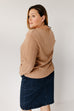 Plus 'Beatrice' Cable Knit Sweater Top in Taupe