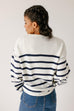 'Mira' Balloon Sleeve Stripe Sweater in Ivory