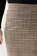 'Pippa' Pencil Skirt in Grey Plaid