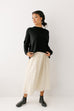 'Florence' Cotton Daisy Eyelet Midi Skirt in Cream